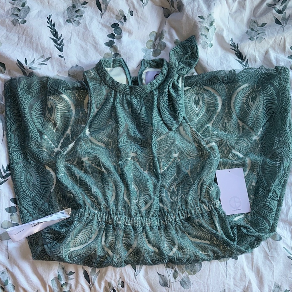 JS Collections Mint Midi Dress